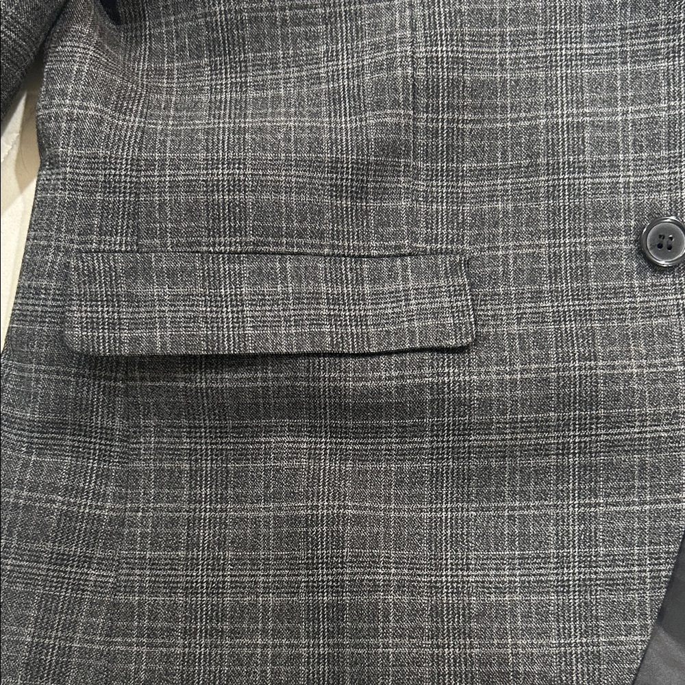 H&M Charcoal Plaid Blazer - Picture 3 of 7